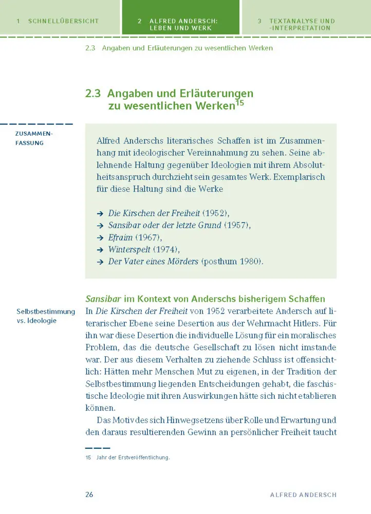 Bild: 9783129303788 | Sansibar oder der letzte Grund von Alfred Andersch | Alfred Andersch