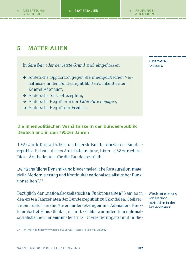 Bild: 9783129303788 | Sansibar oder der letzte Grund von Alfred Andersch | Alfred Andersch