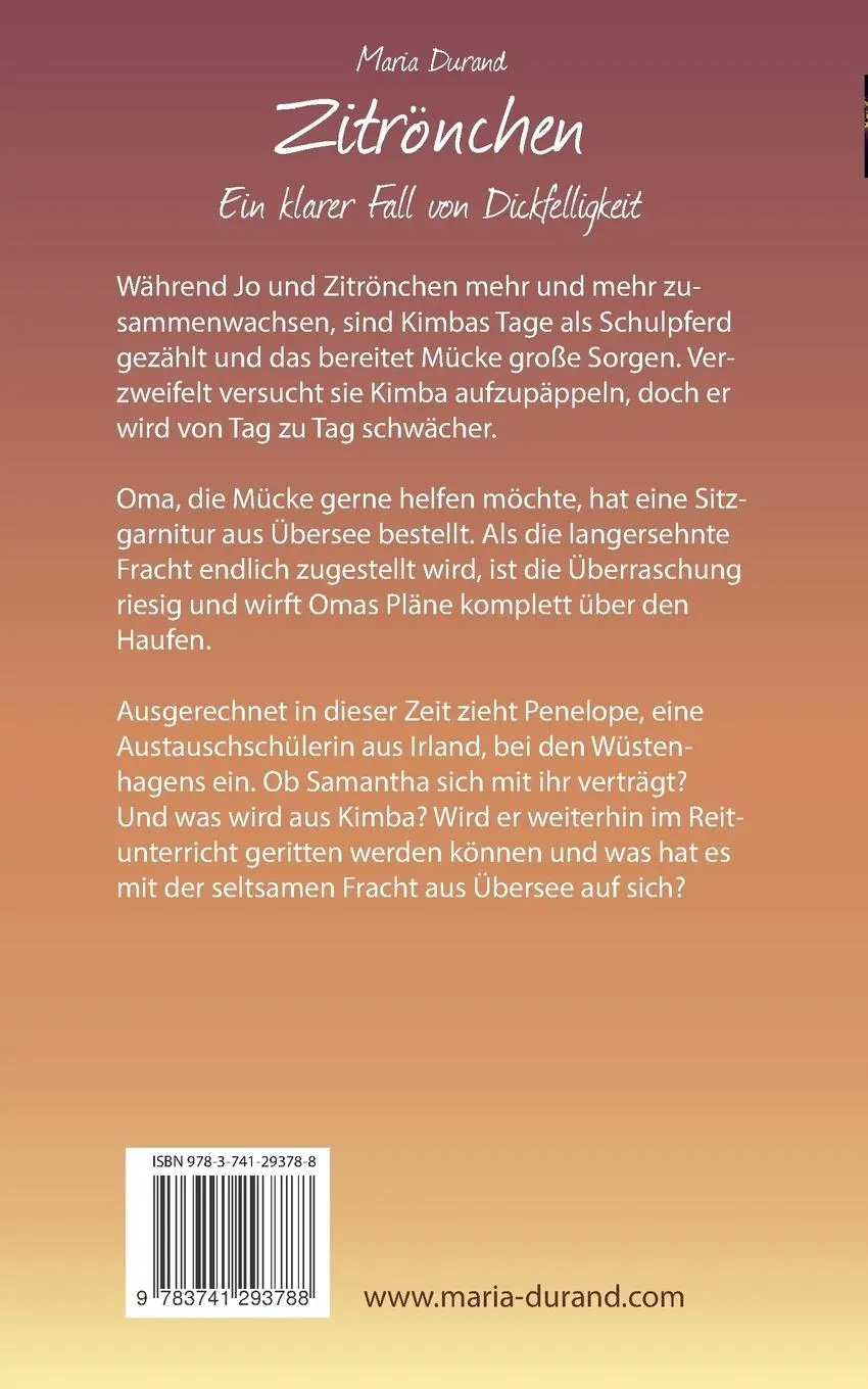 Rückseite: 9783741293788 | Zitrönchen | Ein klarer Fall von Dickfelligkeit | Maria Durand | Buch