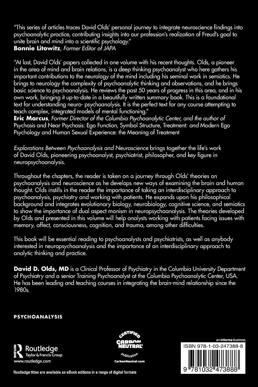 Rückseite: 9781032473888 | Explorations Between Psychoanalysis and Neuroscience | David D. Olds