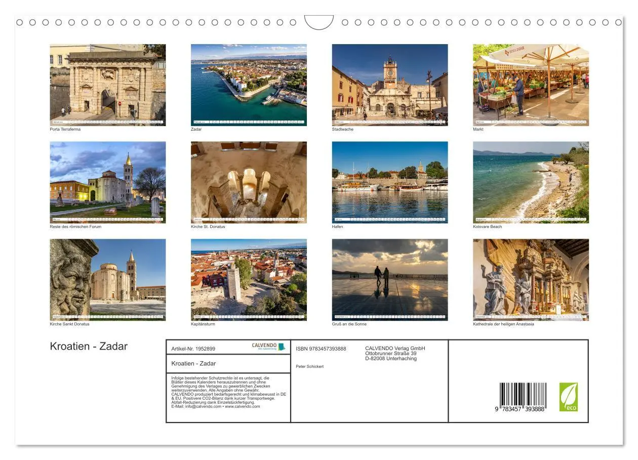 Bild: 9783457393888 | Kroatien - Zadar (Wandkalender 2026 DIN A3 quer), CALVENDO...