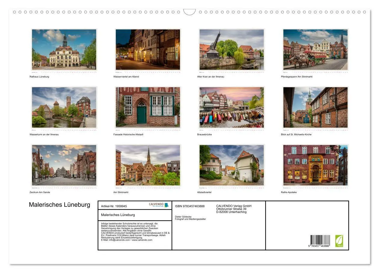 Bild: 9783457463888 | Malerisches Lüneburg (Wandkalender 2026 DIN A2 quer), CALVENDO...