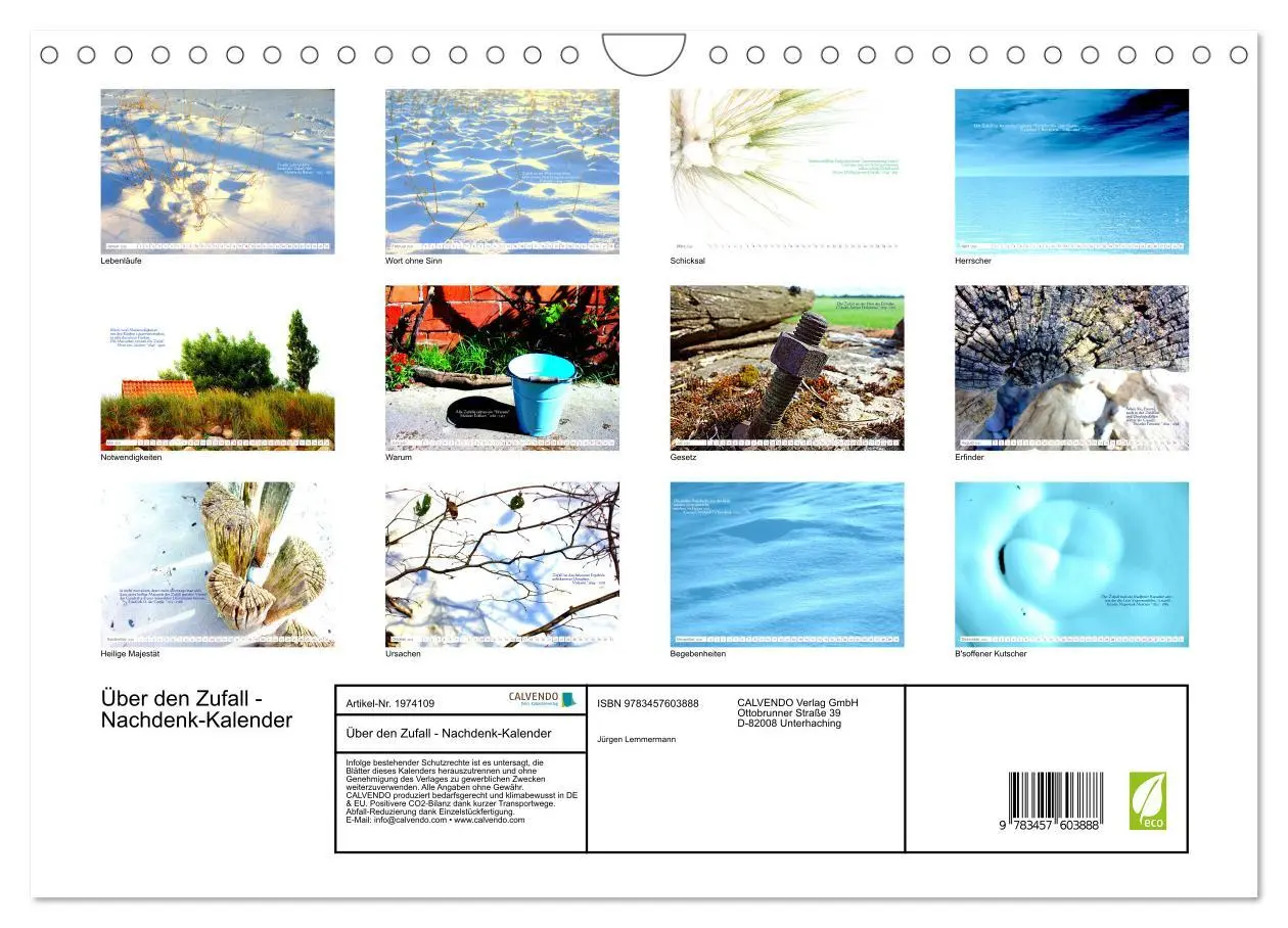 Bild: 9783457603888 | Über den Zufall - Nachdenk-Kalender (Wandkalender 2026 DIN A4...