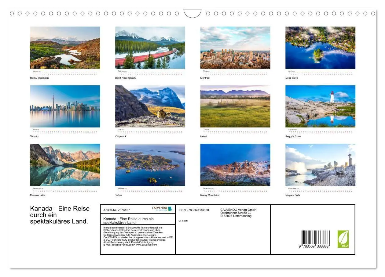 Bild: 9783569333888 | Kanada - Eine Reise durch ein spektakuläres Land. (Wandkalender...