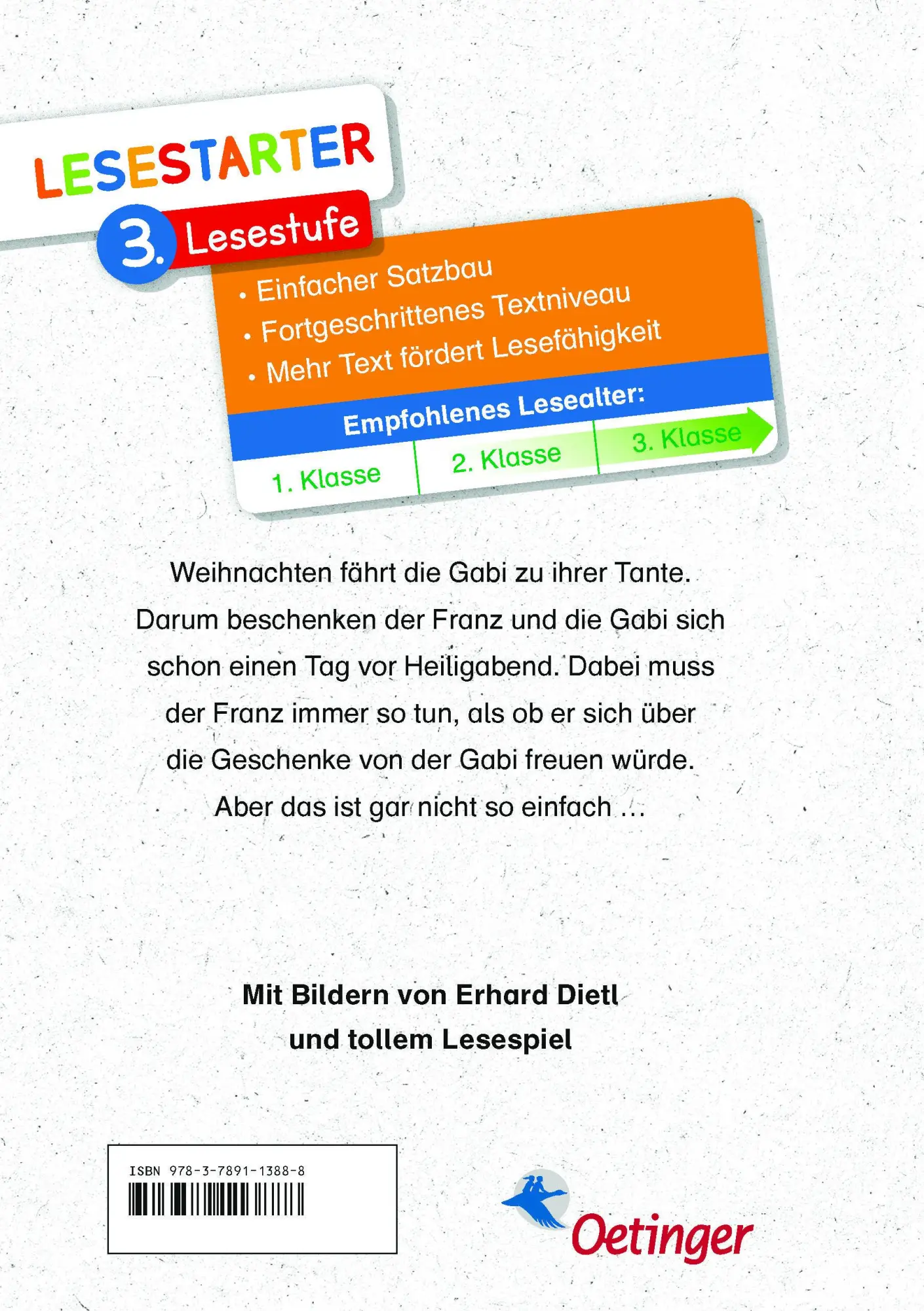 Rückseite: 9783789113888 | Weihnachtsgeschichten vom Franz | Lesestarter. 3. Lesestufe | Buch
