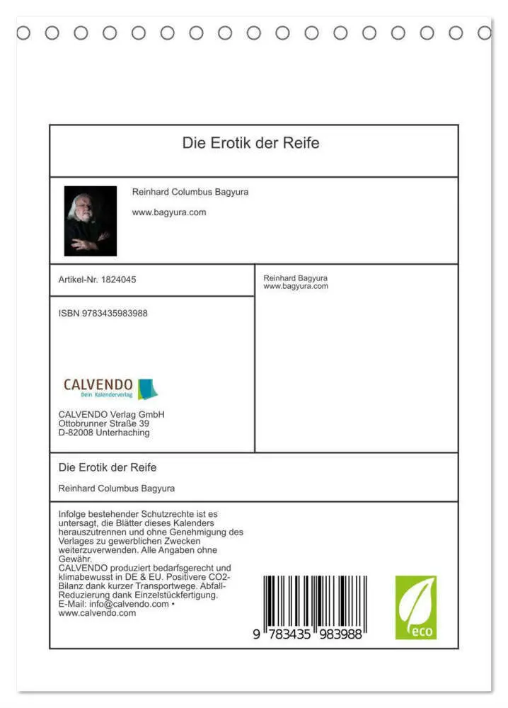 Bild: 9783435983988 | Die Erotik der Reife (Tischkalender 2025 DIN A5 hoch), CALVENDO...