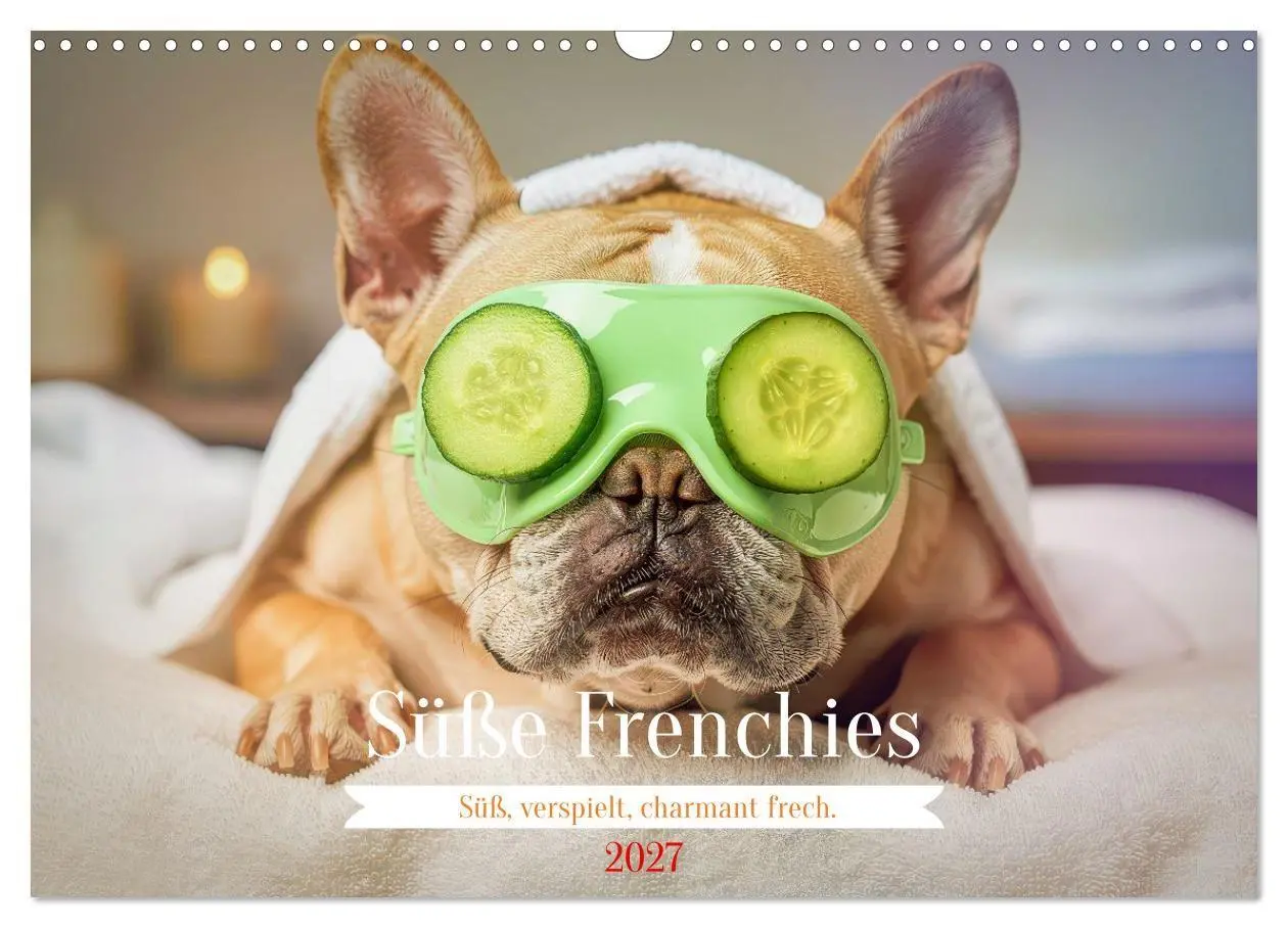 Cover: 9783594383988 | Süße Frenchies (Wandkalender 2027 DIN A3 quer), CALVENDO...