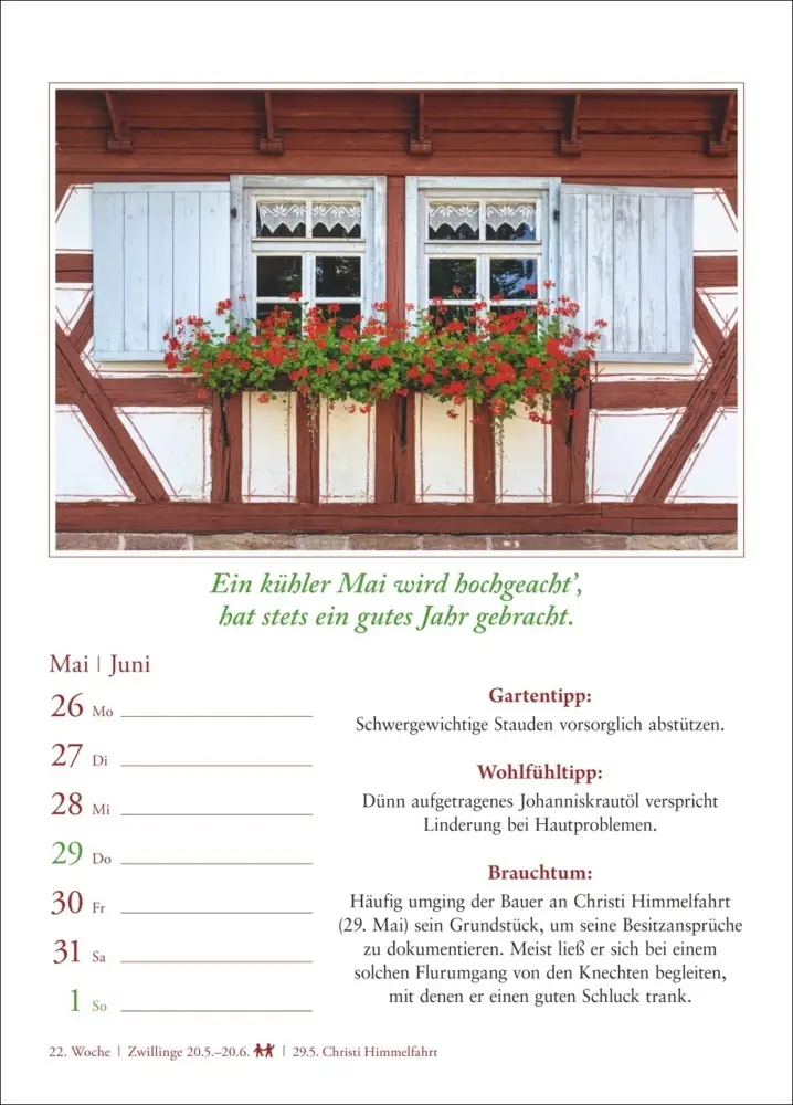 Bild: 9783840033988 | Bauernweisheiten Wochenkalender 2025 - Bauernregeln, Brauchtum,...