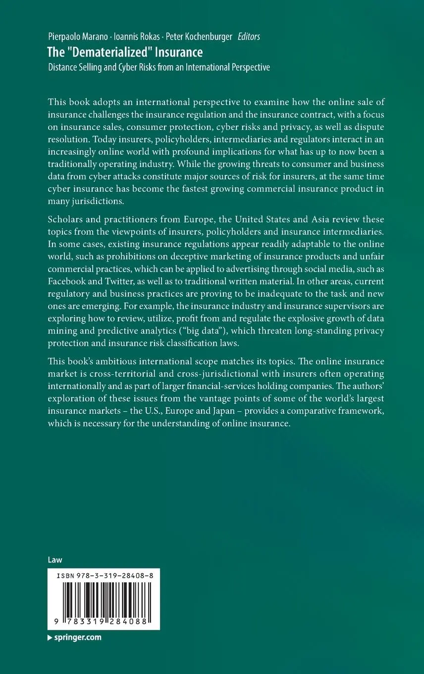 Rückseite: 9783319284088 | The "Dematerialized" Insurance | Pierpaolo Marano (u. a.) | Buch | xii