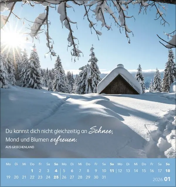Bild: 9783731884088 | Genieße jeden Augenblick 2026 | aufstellbarer Postkartenkalender