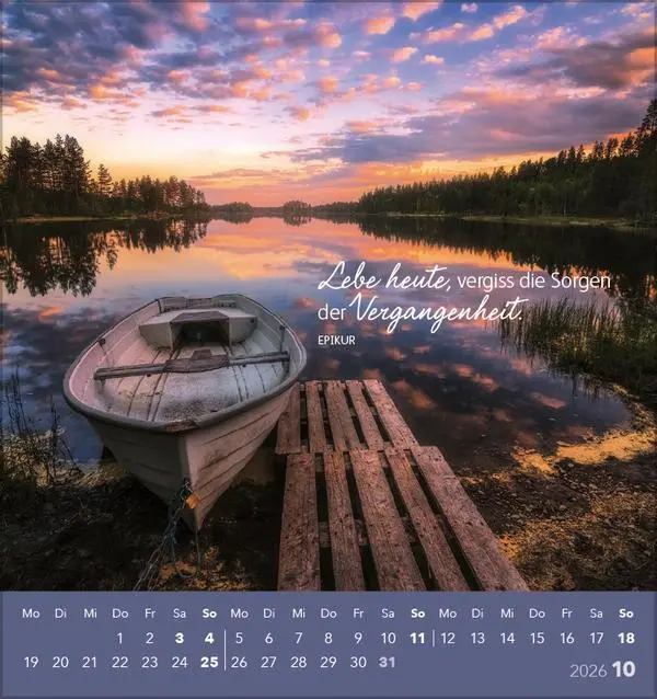 Bild: 9783731884088 | Genieße jeden Augenblick 2026 | aufstellbarer Postkartenkalender