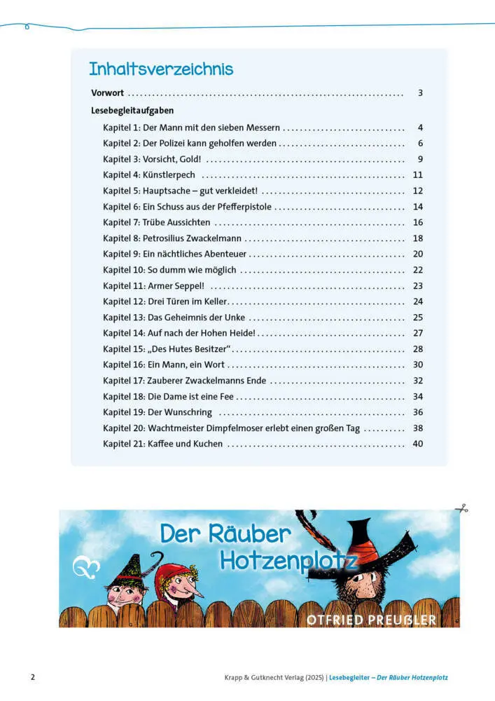 Bild: 9783963234088 | Der Räuber Hotzenplotz - Otfried Preußler - Lesebegleiter | Vera Sens