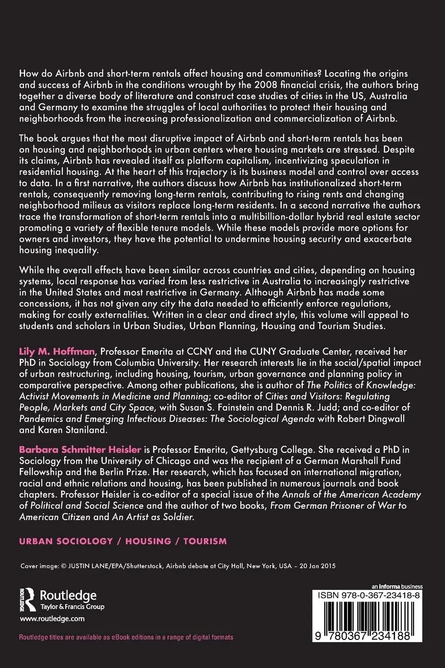 Rückseite: 9780367234188 | Airbnb, Short-Term Rentals and the Future of Housing | Hoffman (u. a.)
