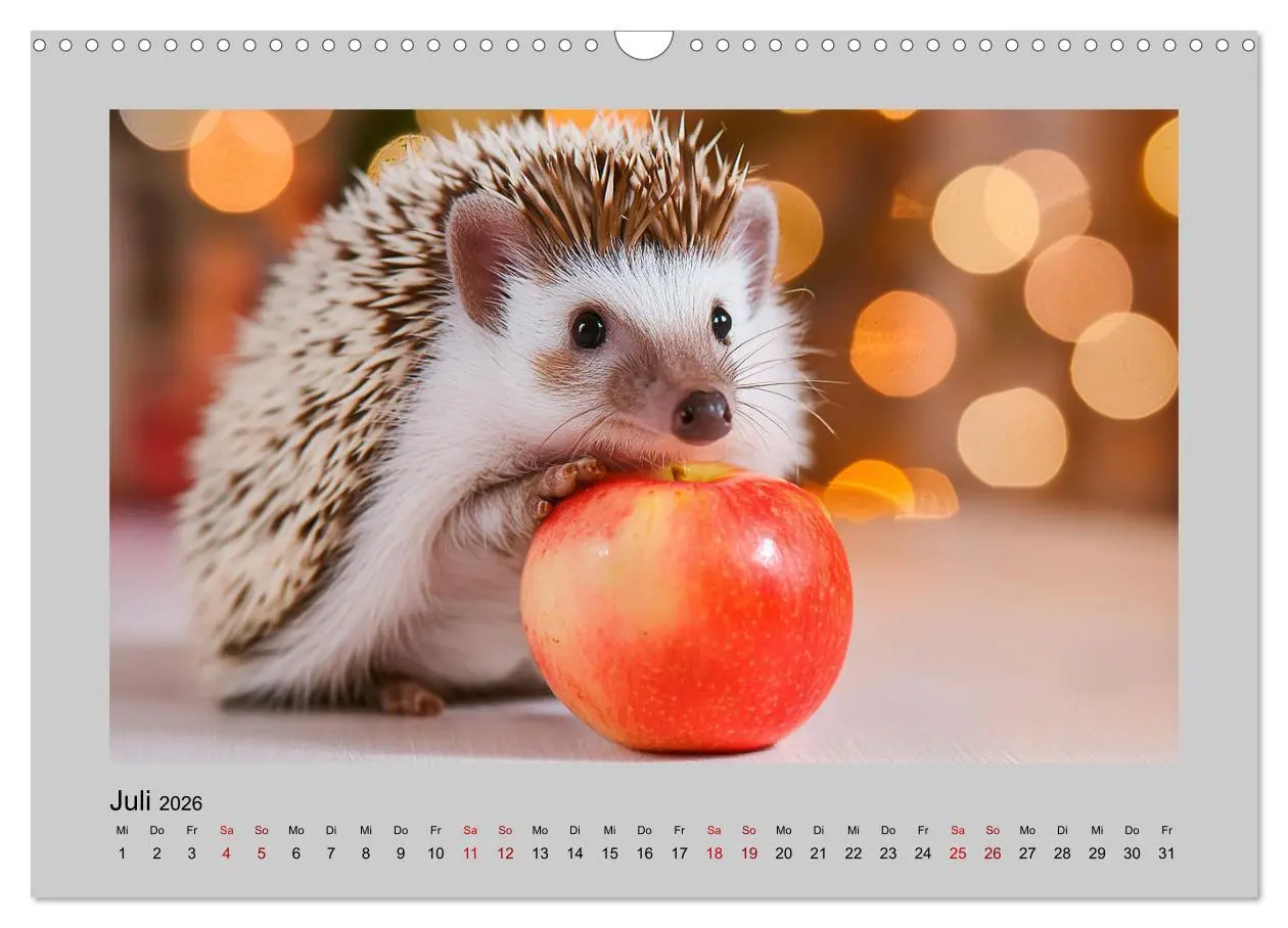 Bild: 9783457404188 | Mein Igel-Kalender (Wandkalender 2026 DIN A3 quer), CALVENDO...