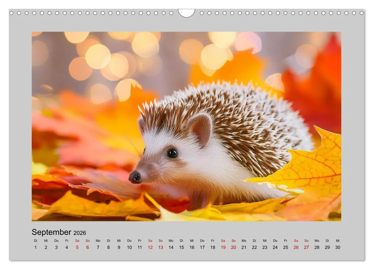 Bild: 9783457404188 | Mein Igel-Kalender (Wandkalender 2026 DIN A3 quer), CALVENDO...