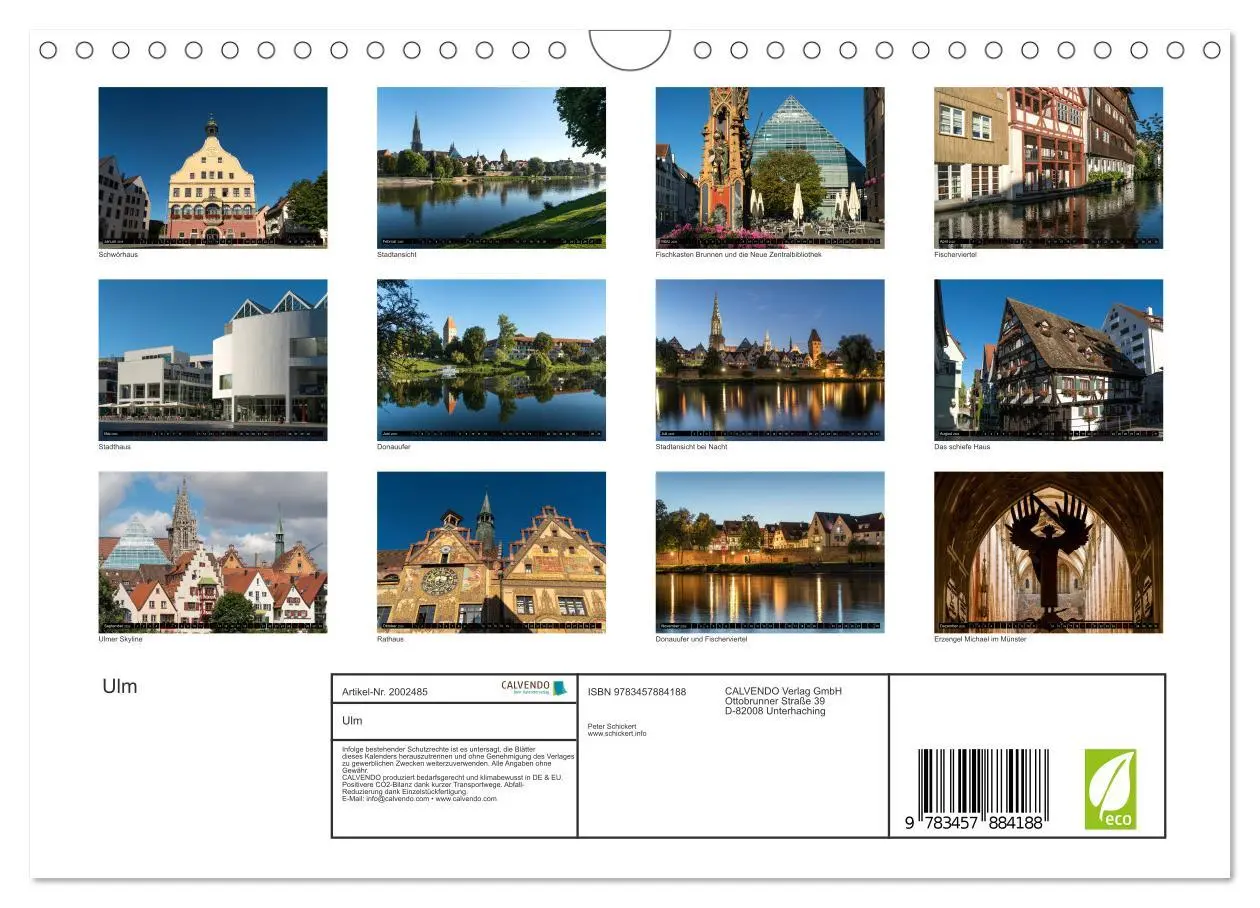 Bild: 9783457884188 | Ulm (Wandkalender 2026 DIN A4 quer), CALVENDO Monatskalender | Deutsch