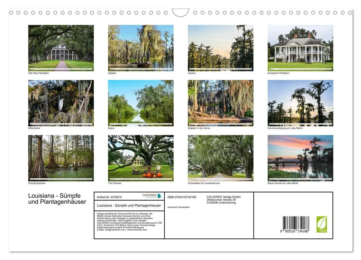 Bild: 9783516734188 | Louisiana - Sümpfe und Plantagenhäuser (Wandkalender 2026 DIN A3...
