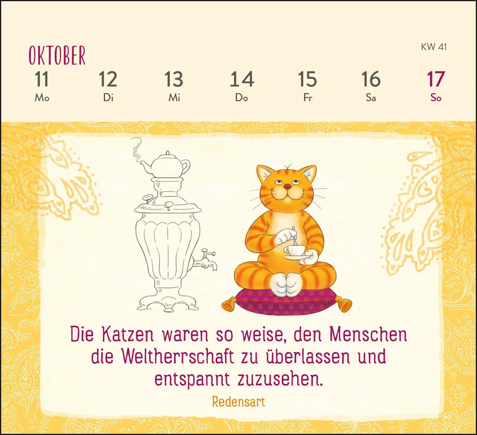 Bild: 4036442014288 | Mini-Wochenkalender 2027: Weisheiten der Om-Katze | Groh Verlag | 2027