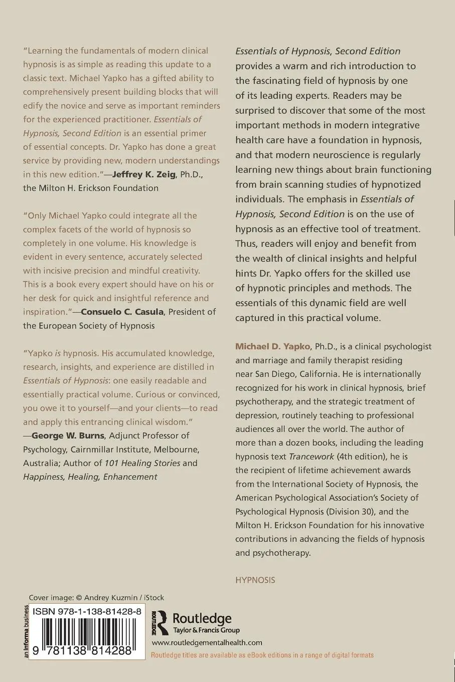 Rückseite: 9781138814288 | Essentials of Hypnosis | Michael D. Yapko | Taschenbuch | Englisch