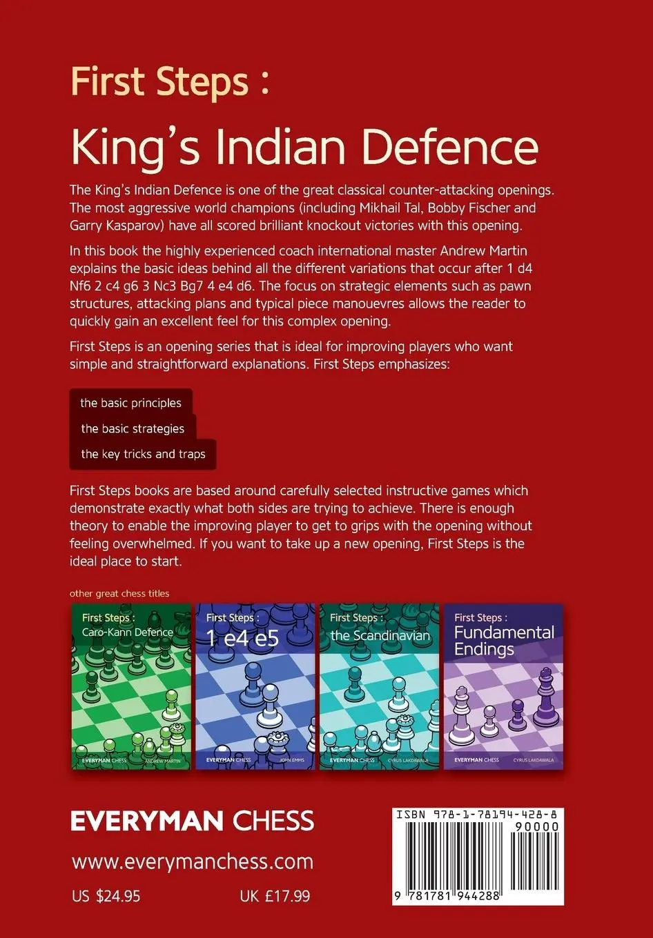 Rückseite: 9781781944288 | First Steps | The King's Indian Defence | Andrew Martin | Taschenbuch