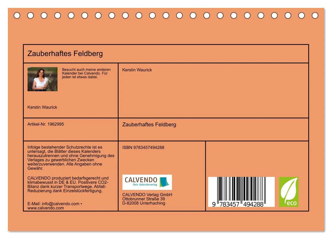 Bild: 9783457494288 | Zauberhaftes Feldberg (Tischkalender 2026 DIN A5 quer), CALVENDO...