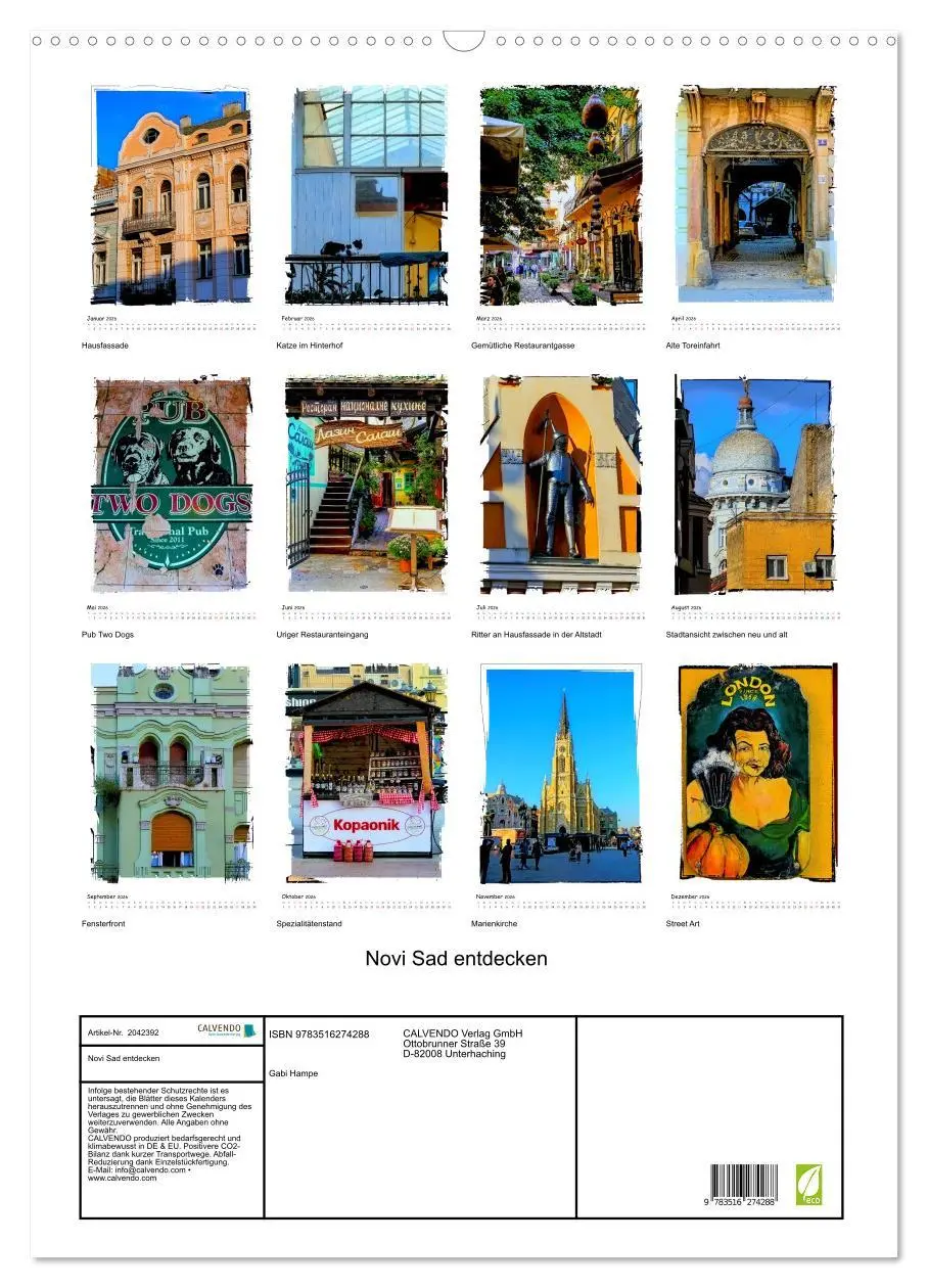 Bild: 9783516274288 | Novi Sad entdecken (Wandkalender 2026 DIN A2 hoch), CALVENDO...