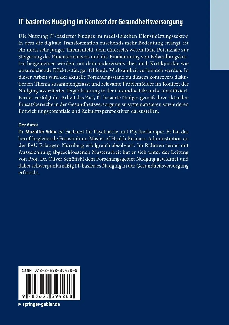 Rückseite: 9783658394288 | IT-basiertes Nudging im Kontext der Gesundheitsversorgung | Arkac | xi