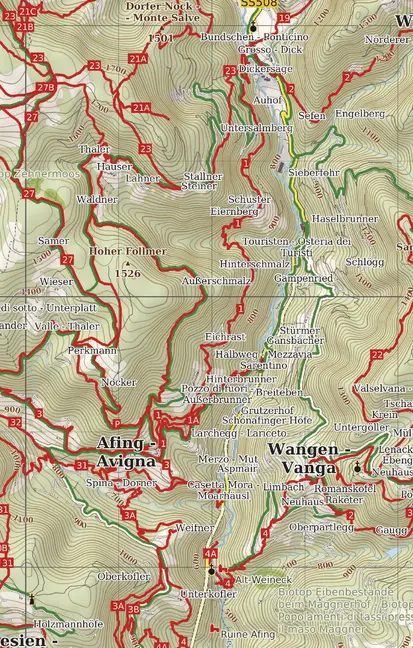 Rückseite: 9788074454288 | Sarntaler Alpen, Bozen, Wander - Radkarte 1 : 50 000 | Berndt | 2020