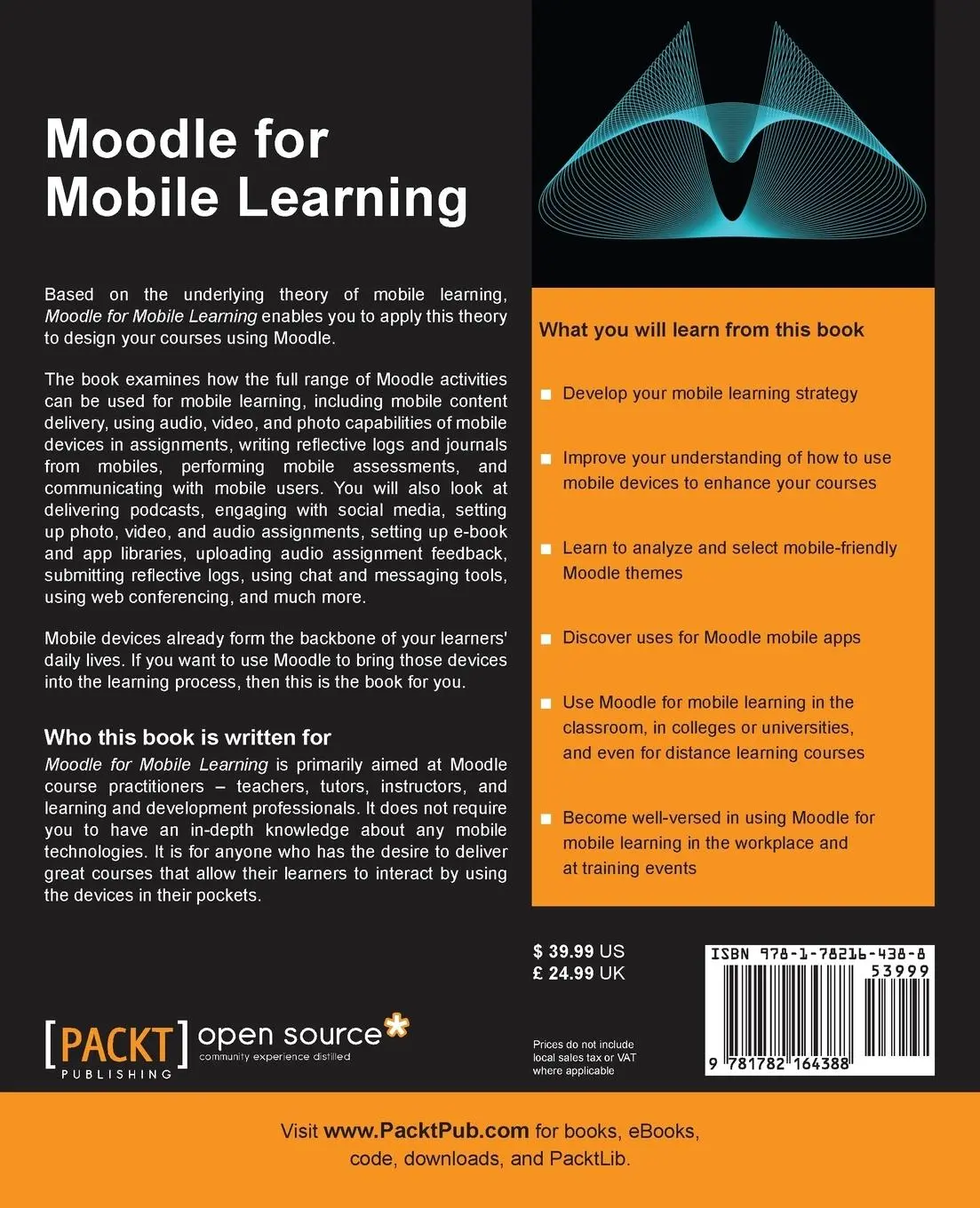 Rückseite: 9781782164388 | Moodle for Mobile Learning | Mark Aberdour | Taschenbuch | Englisch