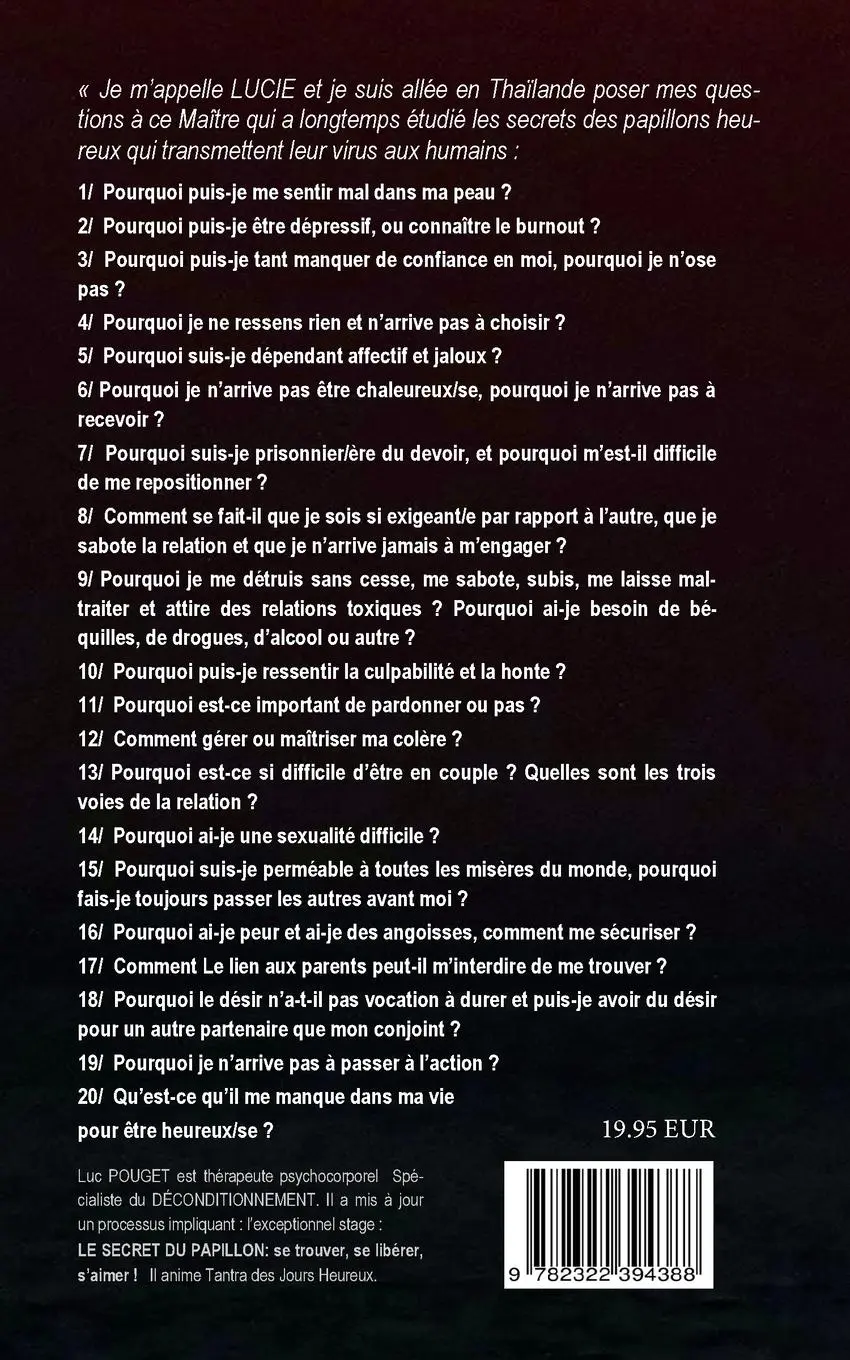 Rückseite: 9782322394388 | Psychologie, les 20 questions existentielles | Luc Pouget | Buch