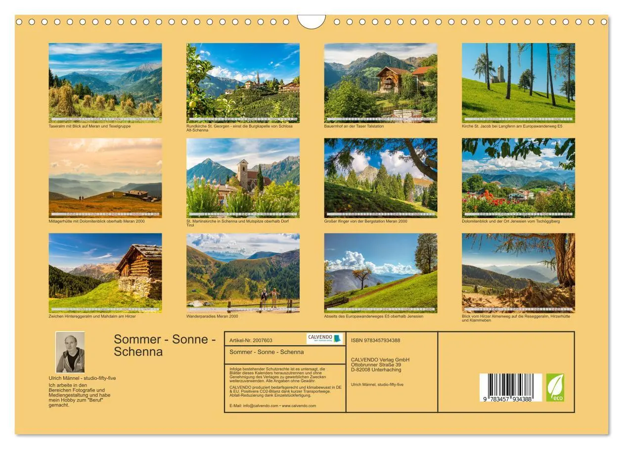 Bild: 9783457934388 | Sommer - Sonne - Schenna (Wandkalender 2026 DIN A3 quer), CALVENDO...
