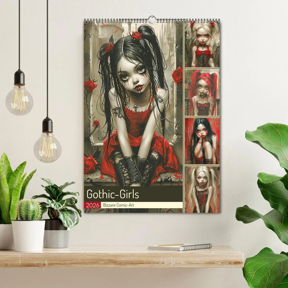Bild: 9783516264388 | Gothic-Girls. Bizzare Comic-Art (Wandkalender 2026 DIN A2 hoch),...