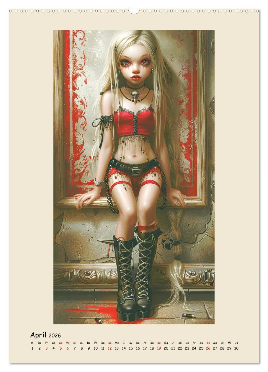 Bild: 9783516264388 | Gothic-Girls. Bizzare Comic-Art (Wandkalender 2026 DIN A2 hoch),...