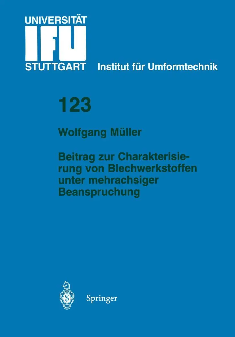 Cover: 9783540614388 | Beitrag zur Charakterisierung von Blechwerkstoffen unter...