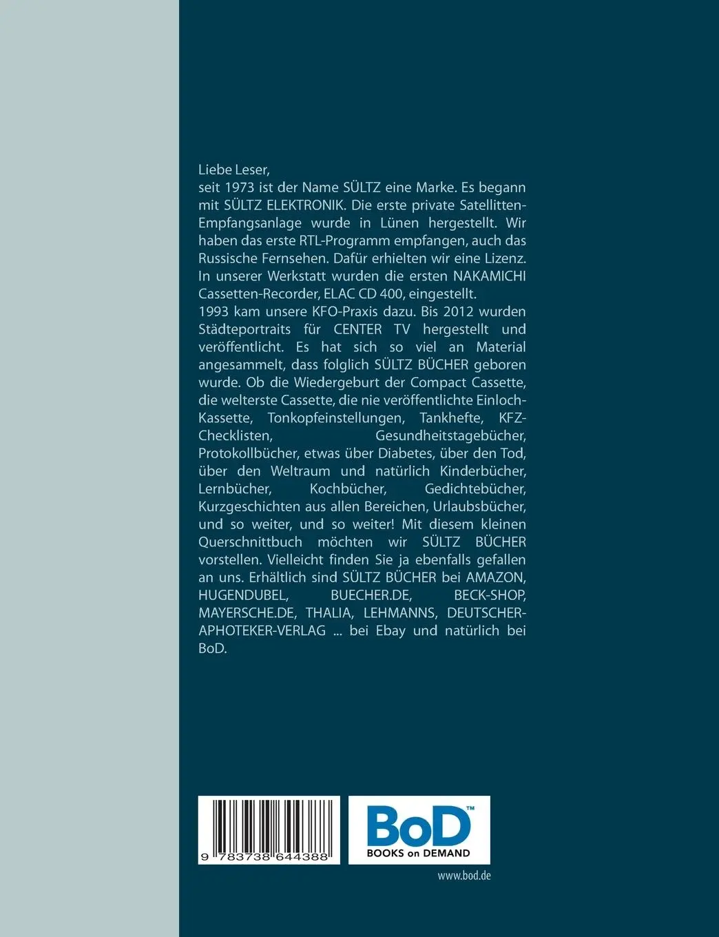 Rückseite: 9783738644388 | MISSION SÜLTZ BÜCHER - PROJEKTE QUERSCHNITT | Uwe H. Sültz (u. a.)