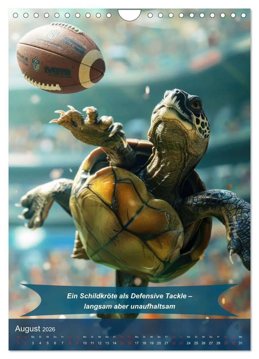Bild: 9783516254488 | American Football mit tierischem Humor (Wandkalender 2026 DIN A4...