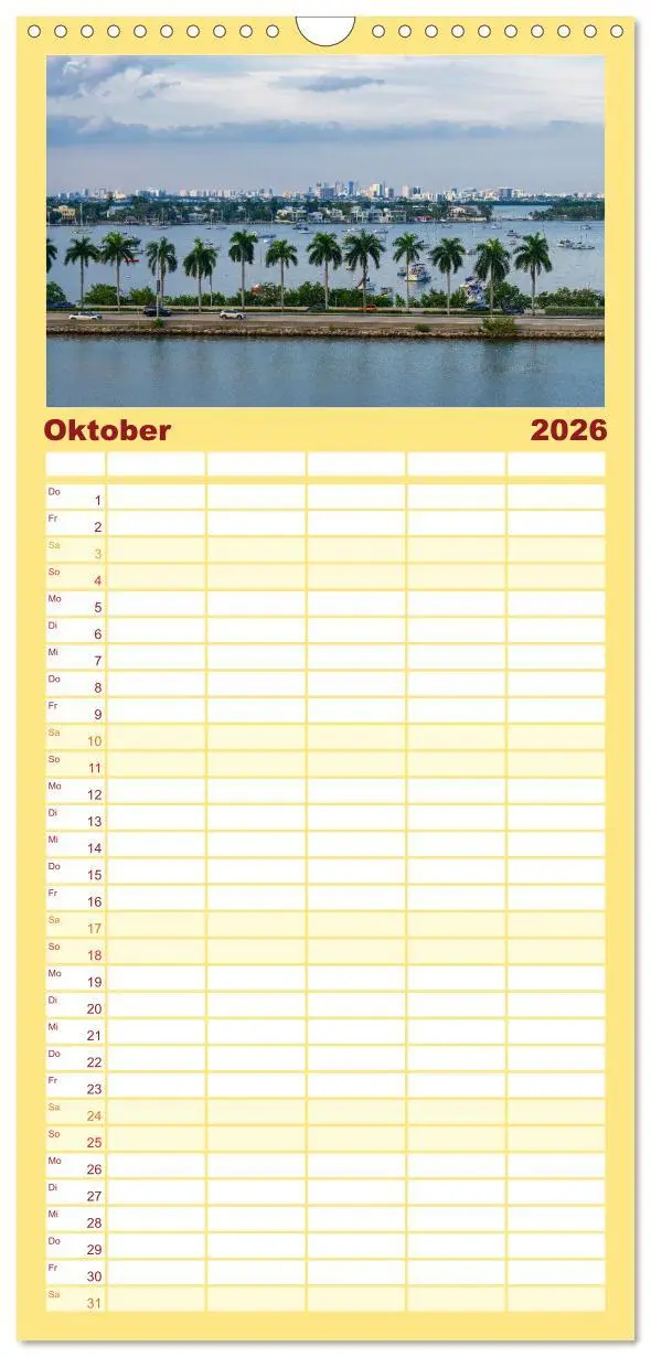 Bild: 9783516494488 | Familienplaner 2026 - Kunterbuntes Miami mit 5 Spalten...