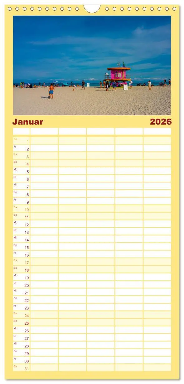 Bild: 9783516494488 | Familienplaner 2026 - Kunterbuntes Miami mit 5 Spalten...