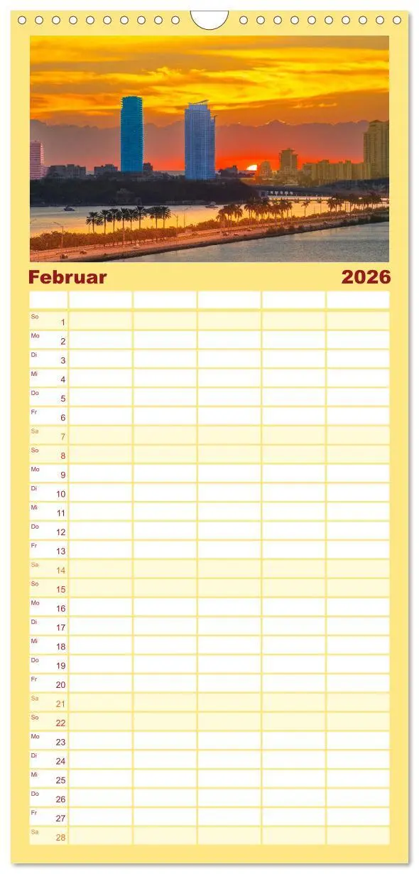 Bild: 9783516494488 | Familienplaner 2026 - Kunterbuntes Miami mit 5 Spalten...