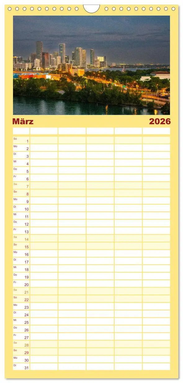 Bild: 9783516494488 | Familienplaner 2026 - Kunterbuntes Miami mit 5 Spalten...