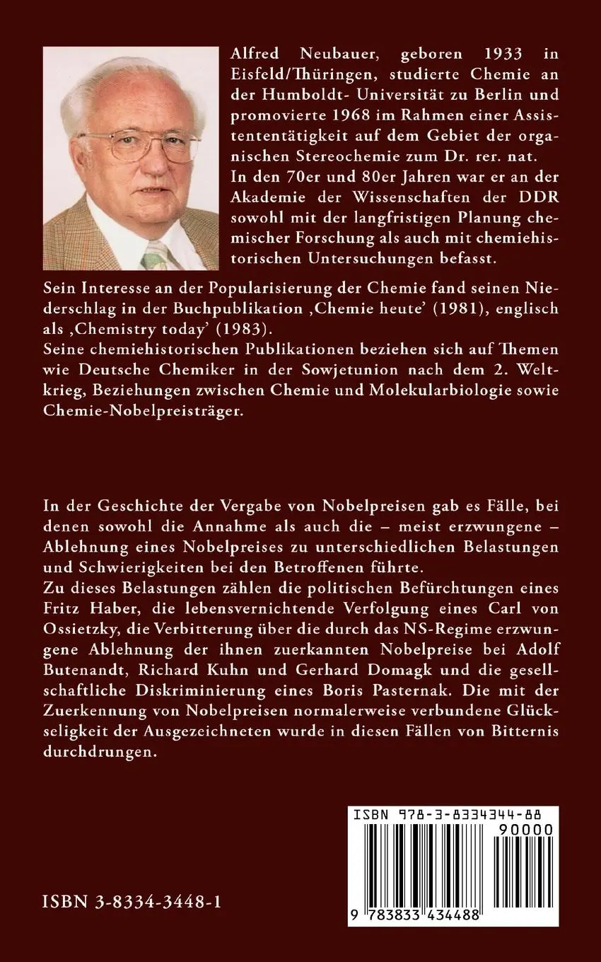 Rückseite: 9783833434488 | Bittere Nobelpreise | Alfred Neubauer | Taschenbuch | 124 S. | Deutsch