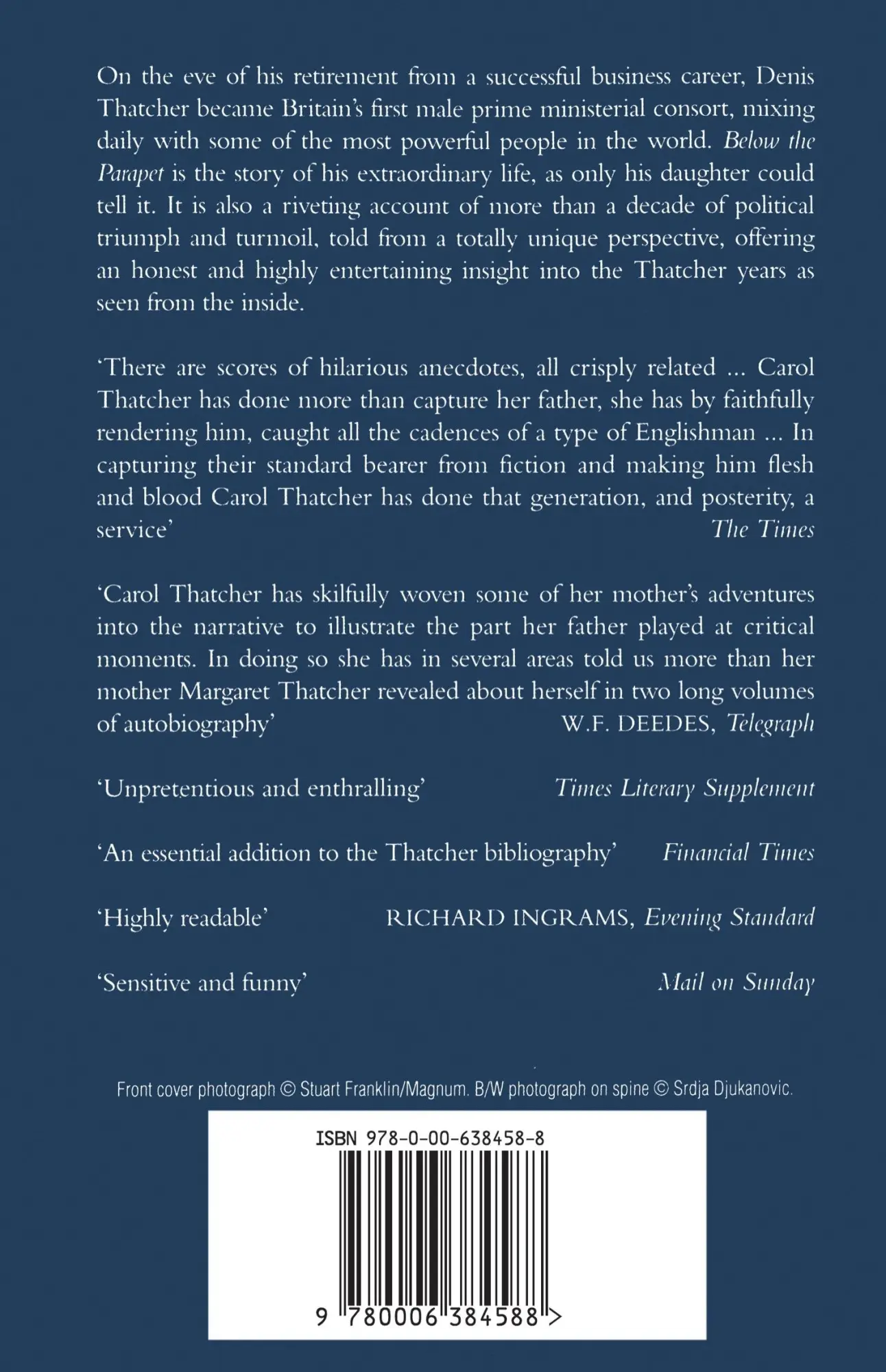 Rückseite: 9780006384588 | Below the Parapet | Carol Thatcher | Taschenbuch | Englisch | 1997