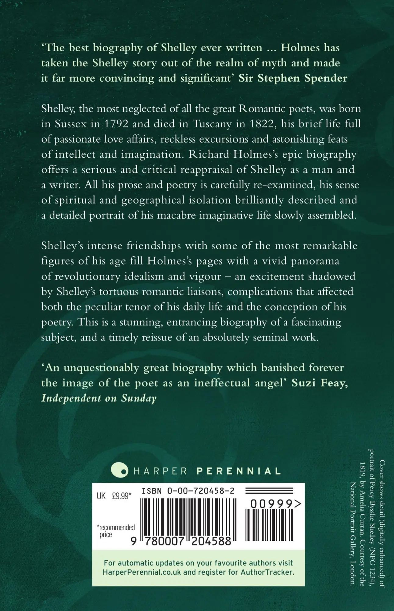 Rückseite: 9780007204588 | Shelley | The Pursuit | Richard Holmes | Taschenbuch | Englisch | 2005