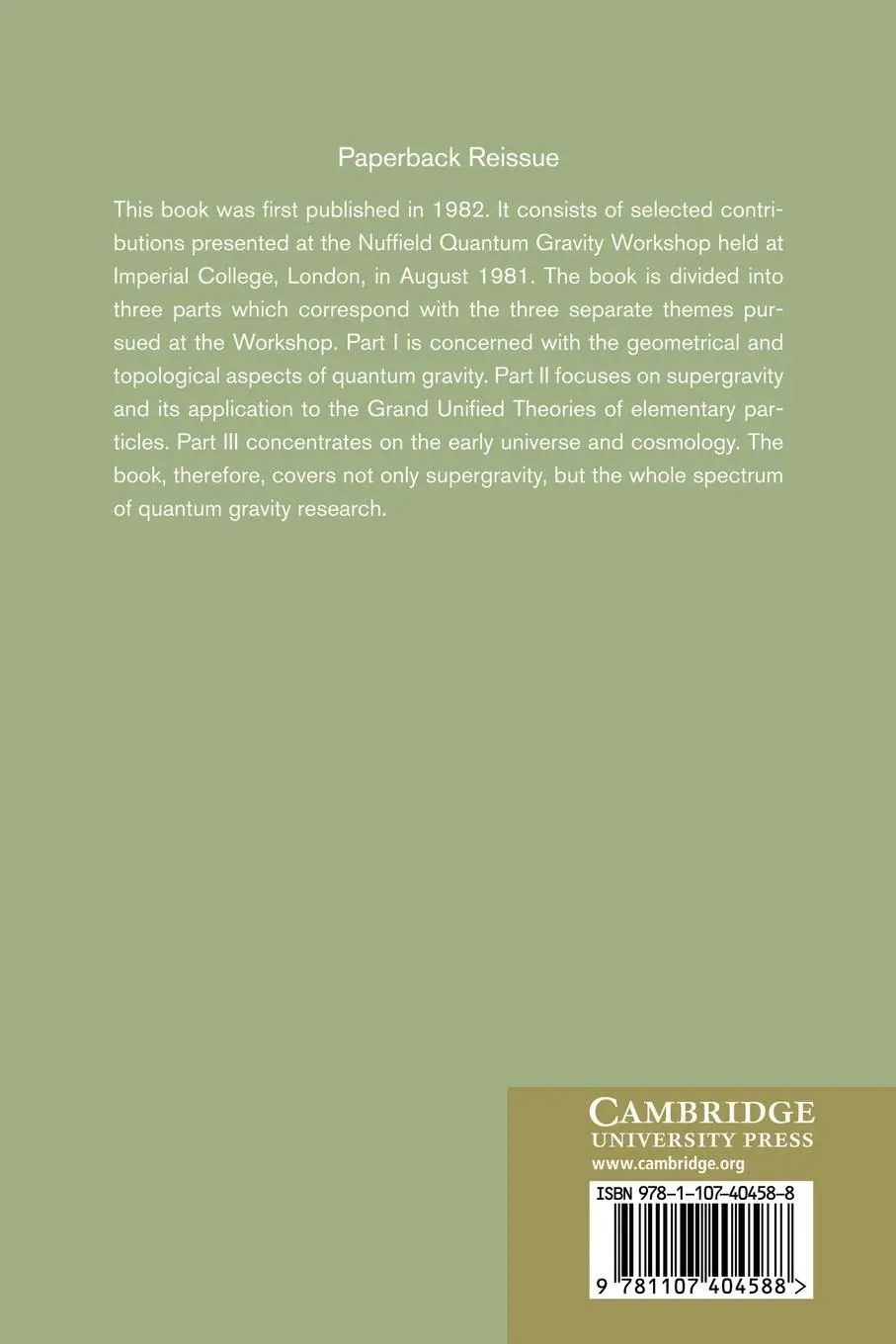 Rückseite: 9781107404588 | Quantum Structure of Space and Time | M. J. Duff (u. a.) | Taschenbuch