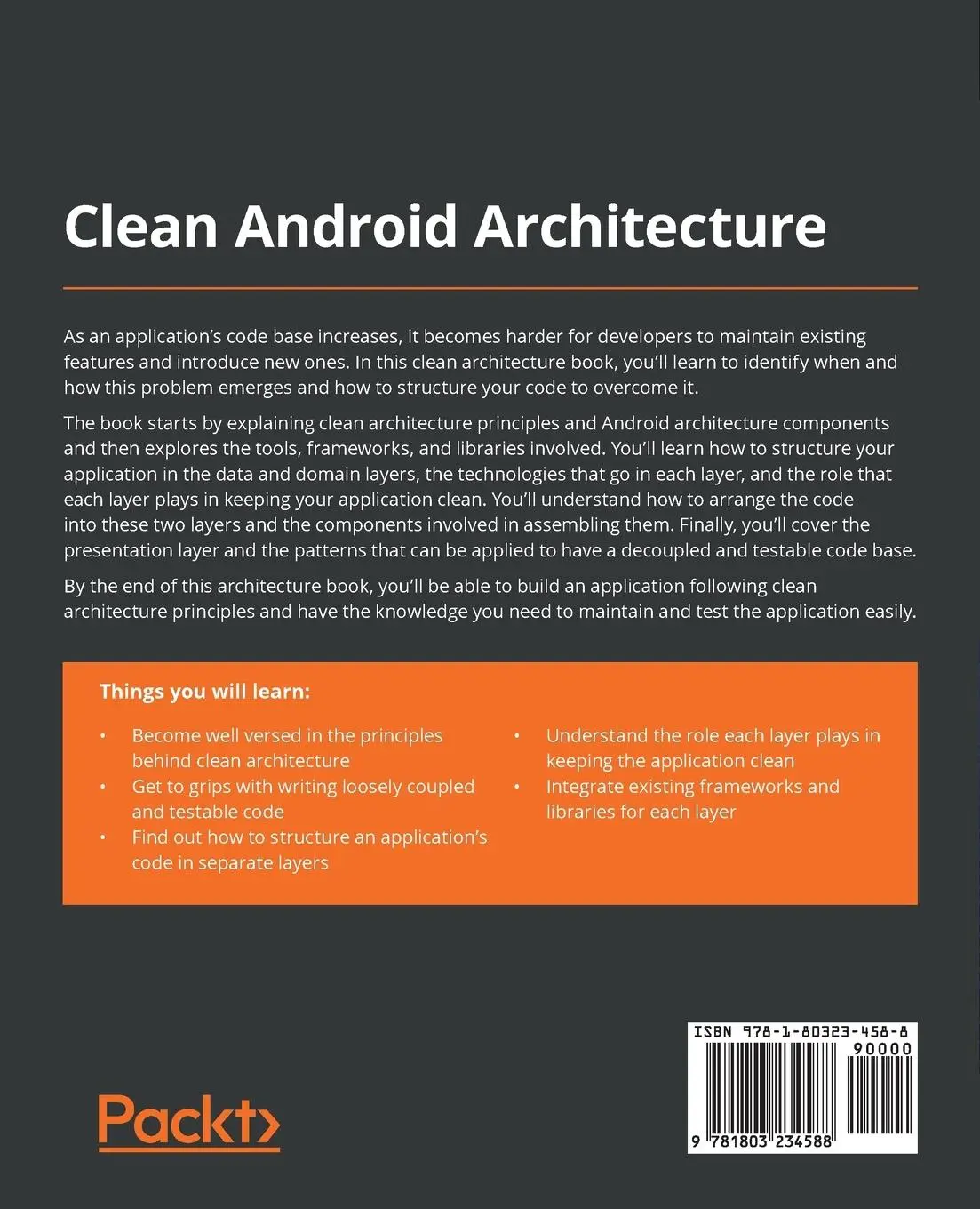Rückseite: 9781803234588 | Clean Android Architecture | Alexandru Dumbravan | Taschenbuch | 2022
