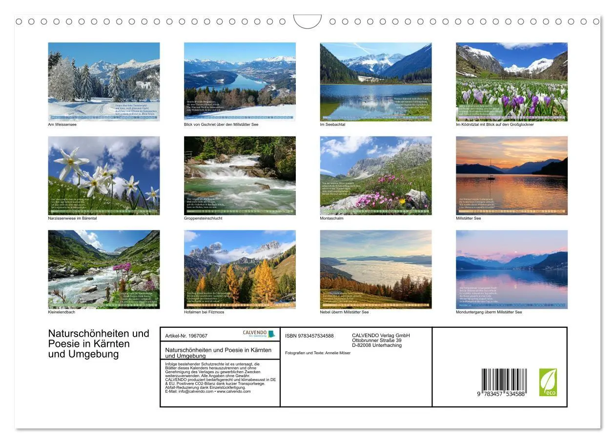 Bild: 9783457534588 | Naturschönheiten und Poesie in Kärnten und Umgebung (Wandkalender...