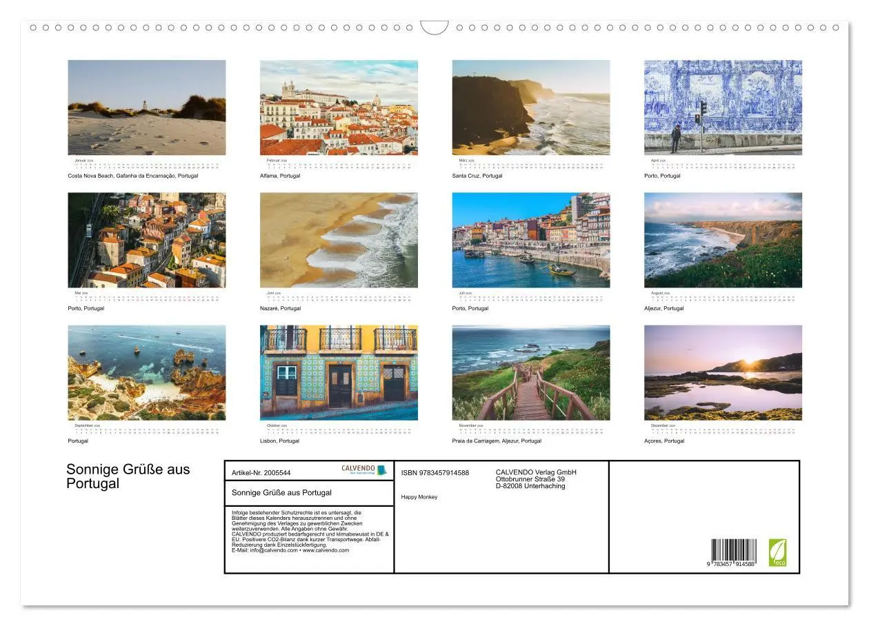 Bild: 9783457914588 | Sonnige Grüße aus Portugal (Wandkalender 2026 DIN A2 quer),...