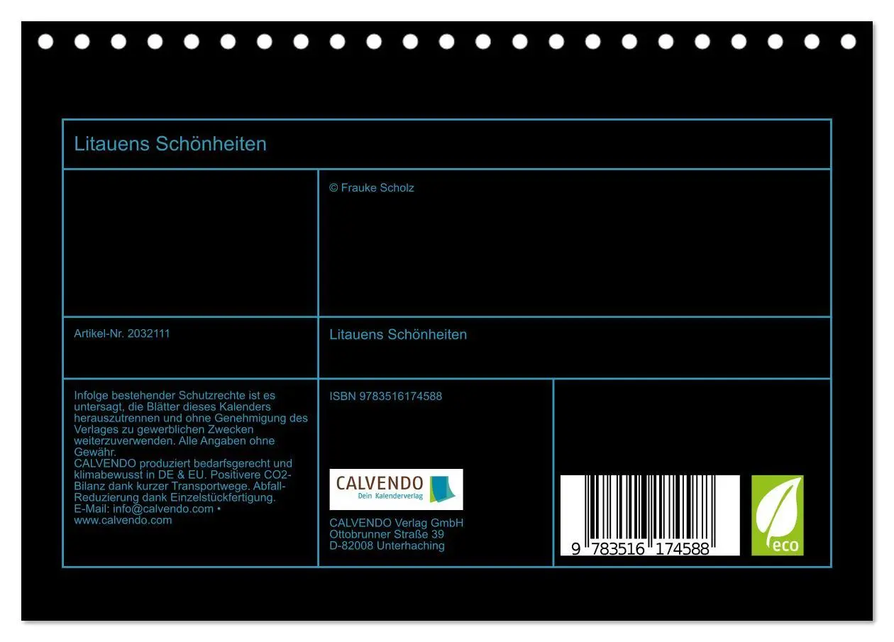 Bild: 9783516174588 | Litauens Schönheiten (Tischkalender 2026 DIN A5 quer), CALVENDO...