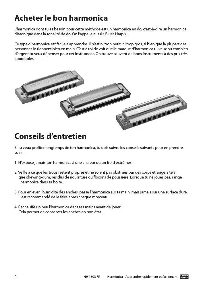 Bild: 9783866264588 | Harmonica - Apprendre rapidement et facilement | Cascha | Broschüre
