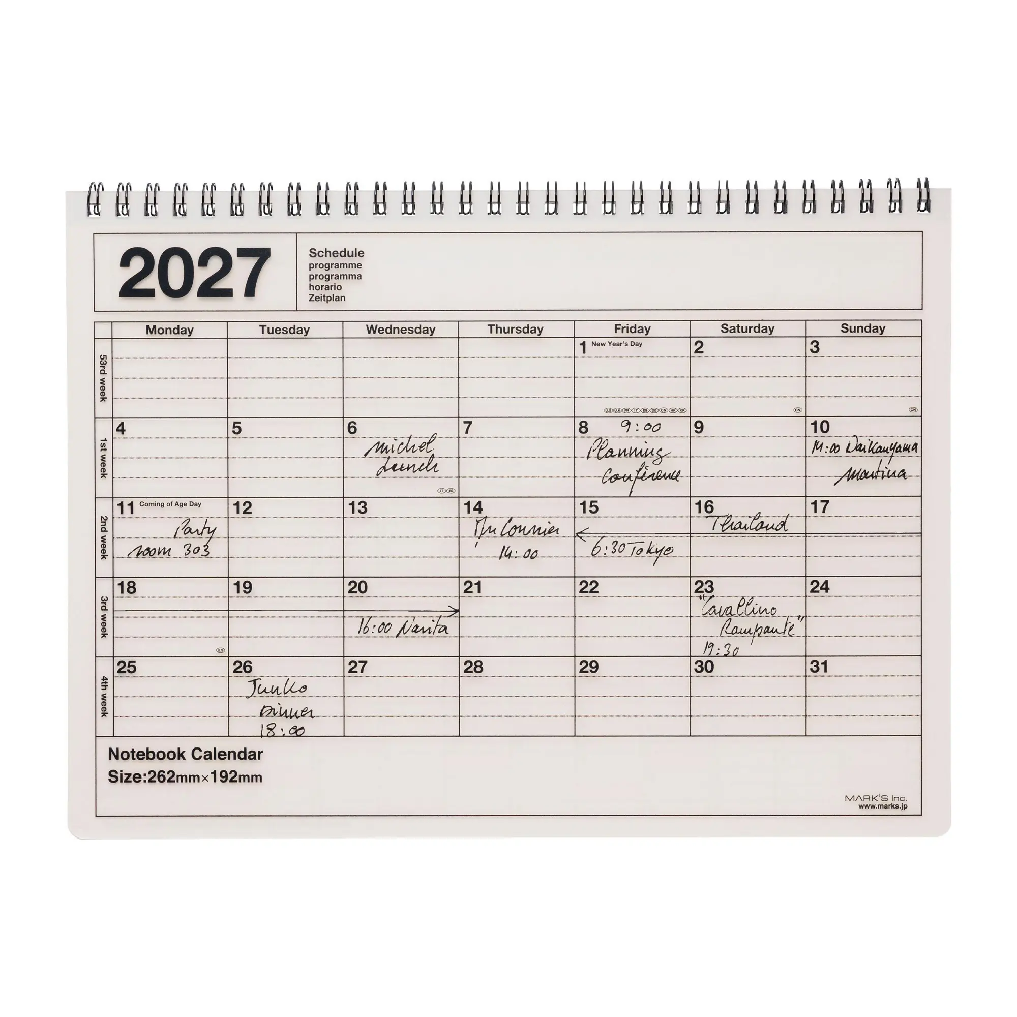 Cover: 4550045164688 | MARK'S 2027 Notebook Calendar M // Ivory | MARK'S Inc. | Kalender